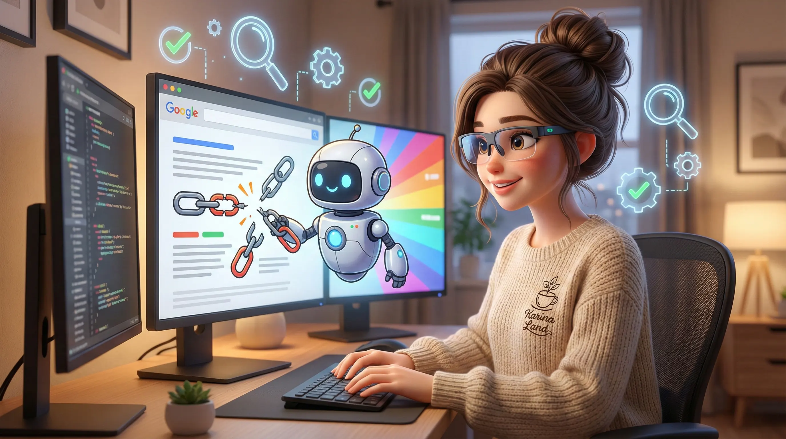 کارینا در حال همکاری با ربات گوگل برای تعمیر لینکهای شکسته سایت و بهبود سئو جهت بازگشت رتبه گوگل.