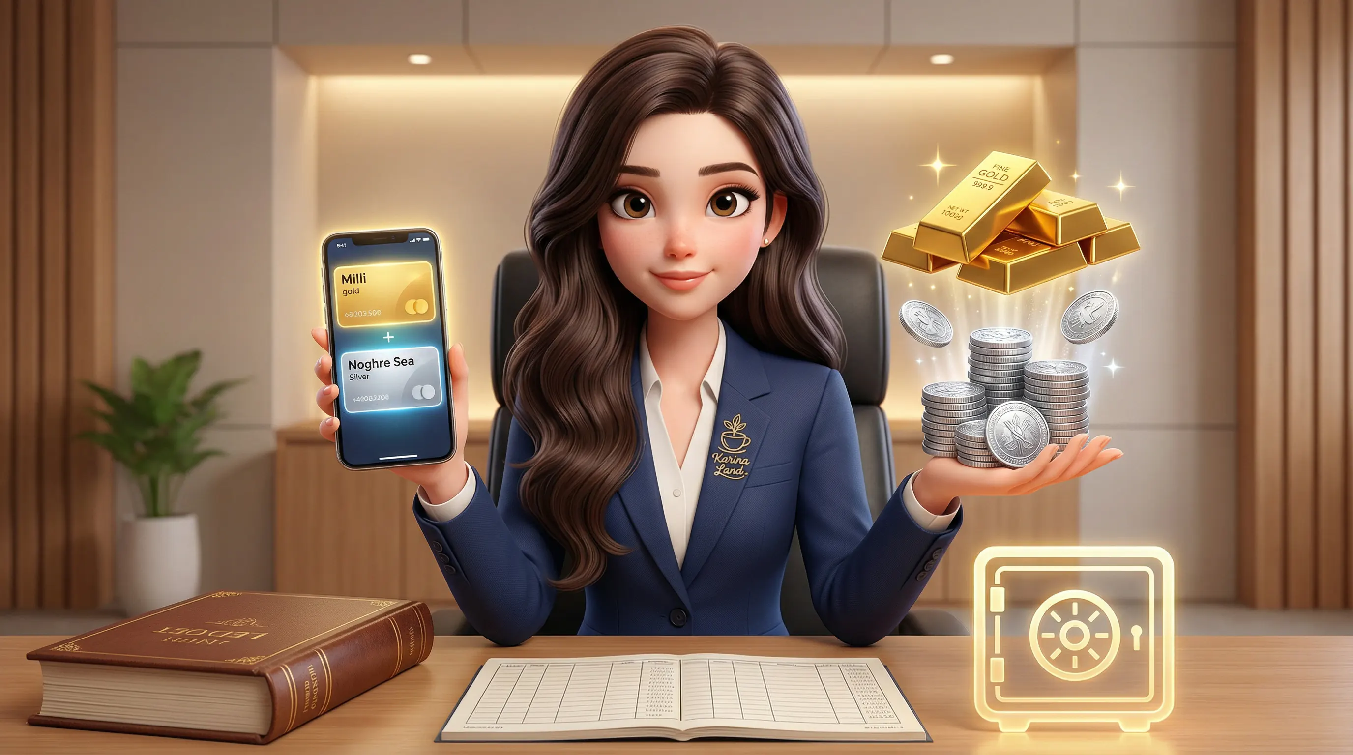تبدیل نقدینگی به طلا و نقره: کارینا با استفاده از اپلیکیشن‌های میلی و نقره سی، پول خود را به دارایی فیزیکی و امن تبدیل می‌کند.