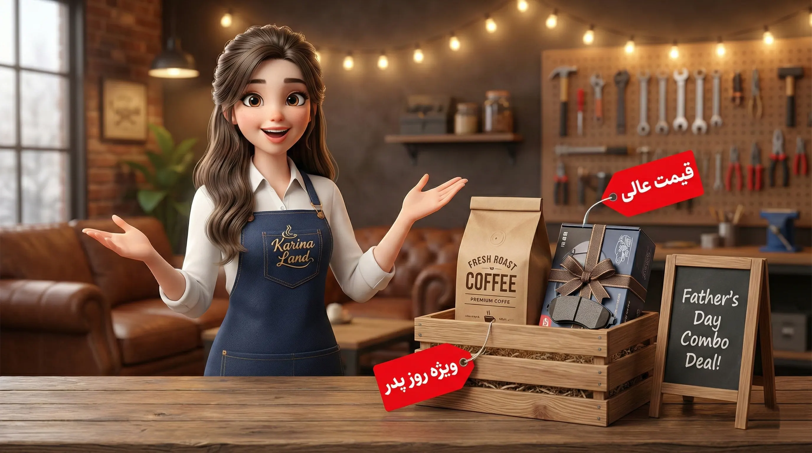 پیشنهاد خرید هدیه روز پدر شامل بسته قهوه تازه و قطعات خودرو با قیمت مناسب در کارینالند