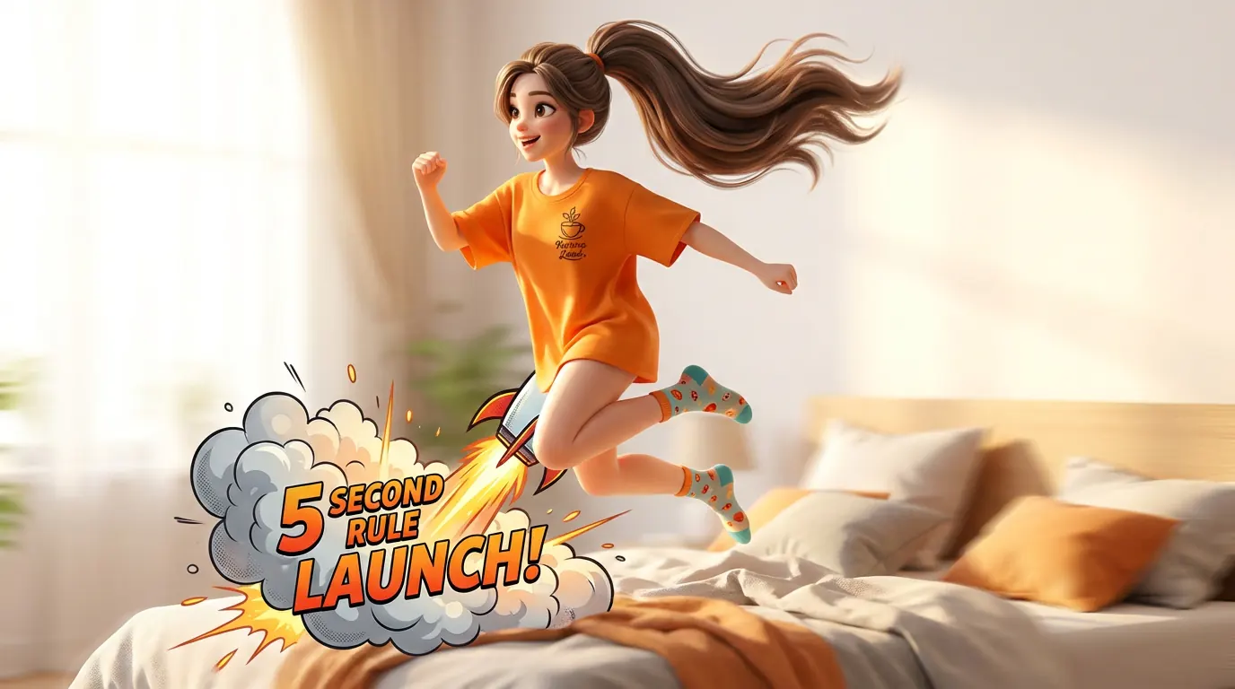 کارینا با انرژی موشکی و استفاده از قانون ۵ ثانیه از رختخواب جدا می‌شود.