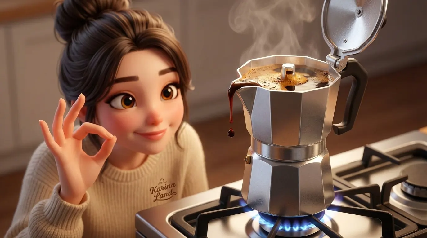 عصاره‌گیری صحیح قهوه اسپرسو با موکاپات روی شعله گاز؛ آموزش تهیه قهوه غلیظ خانگی توسط کارینا