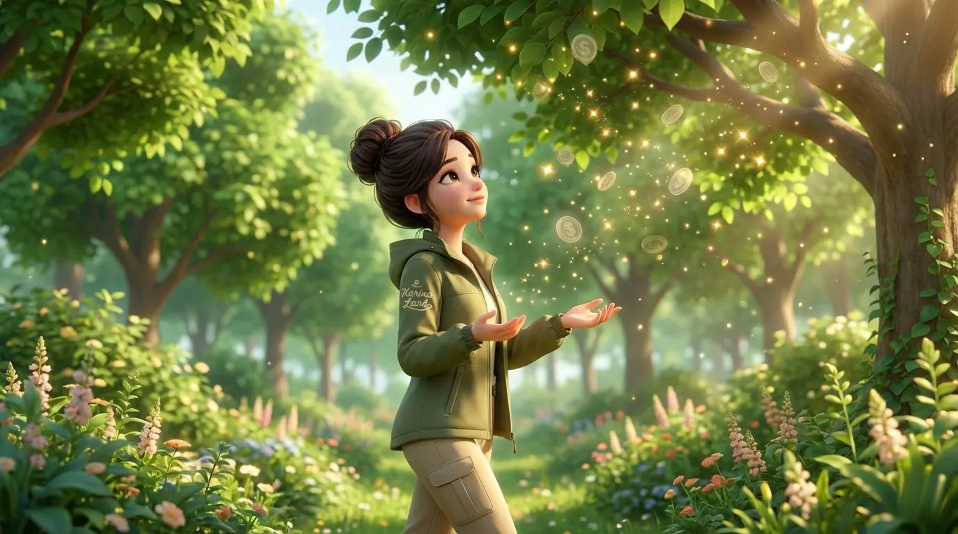 تمرین باور فراوانی: کارینا در حال مشاهده نعمتها و برکت بیپایان در طبیعت و جهان هستی.