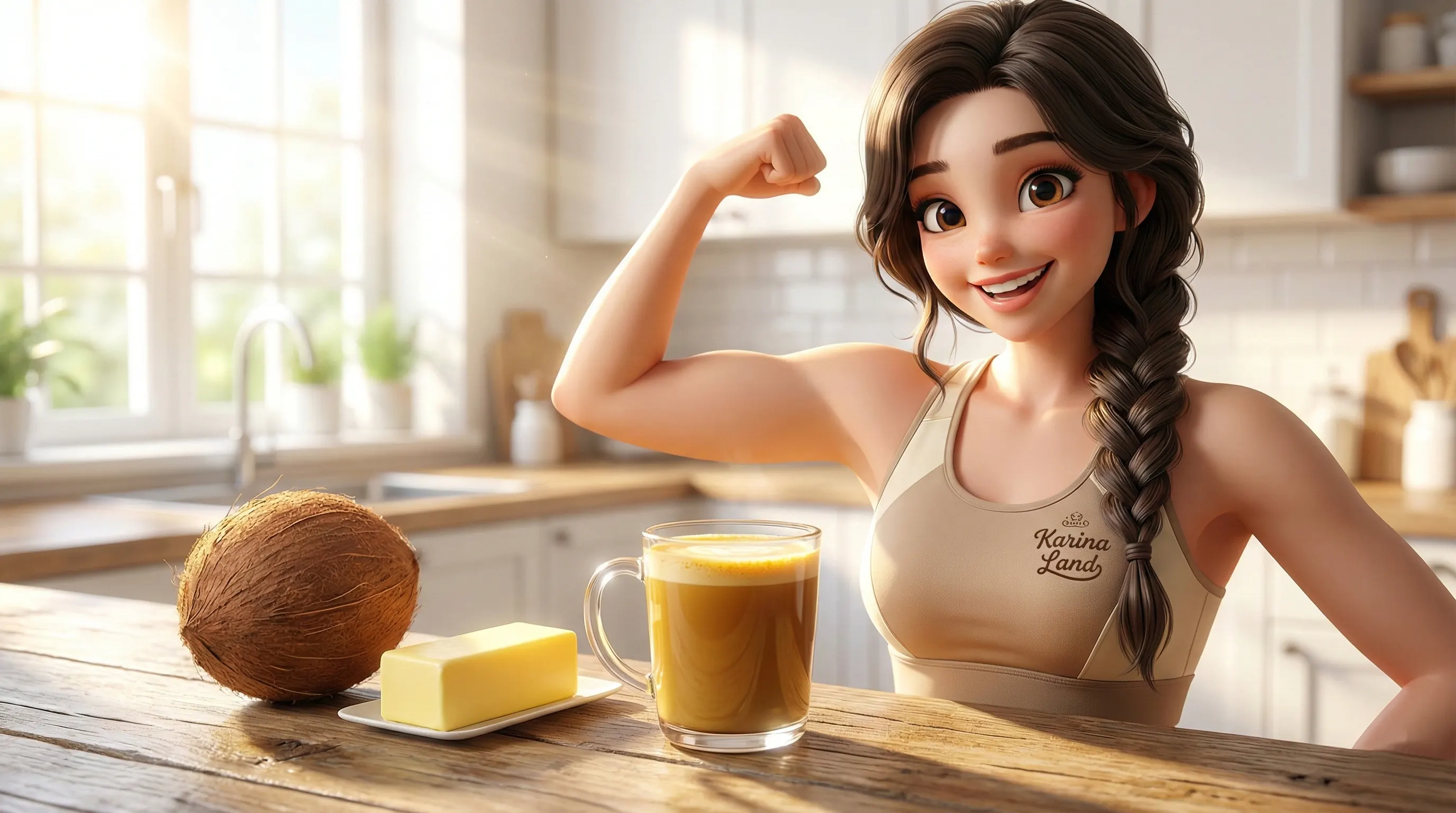 قهوه بولت پروف (کرهای): کارینا نشان میدهد که این ترکیب خامهای، بمب انرژی برای شروع روز و ورزش است .