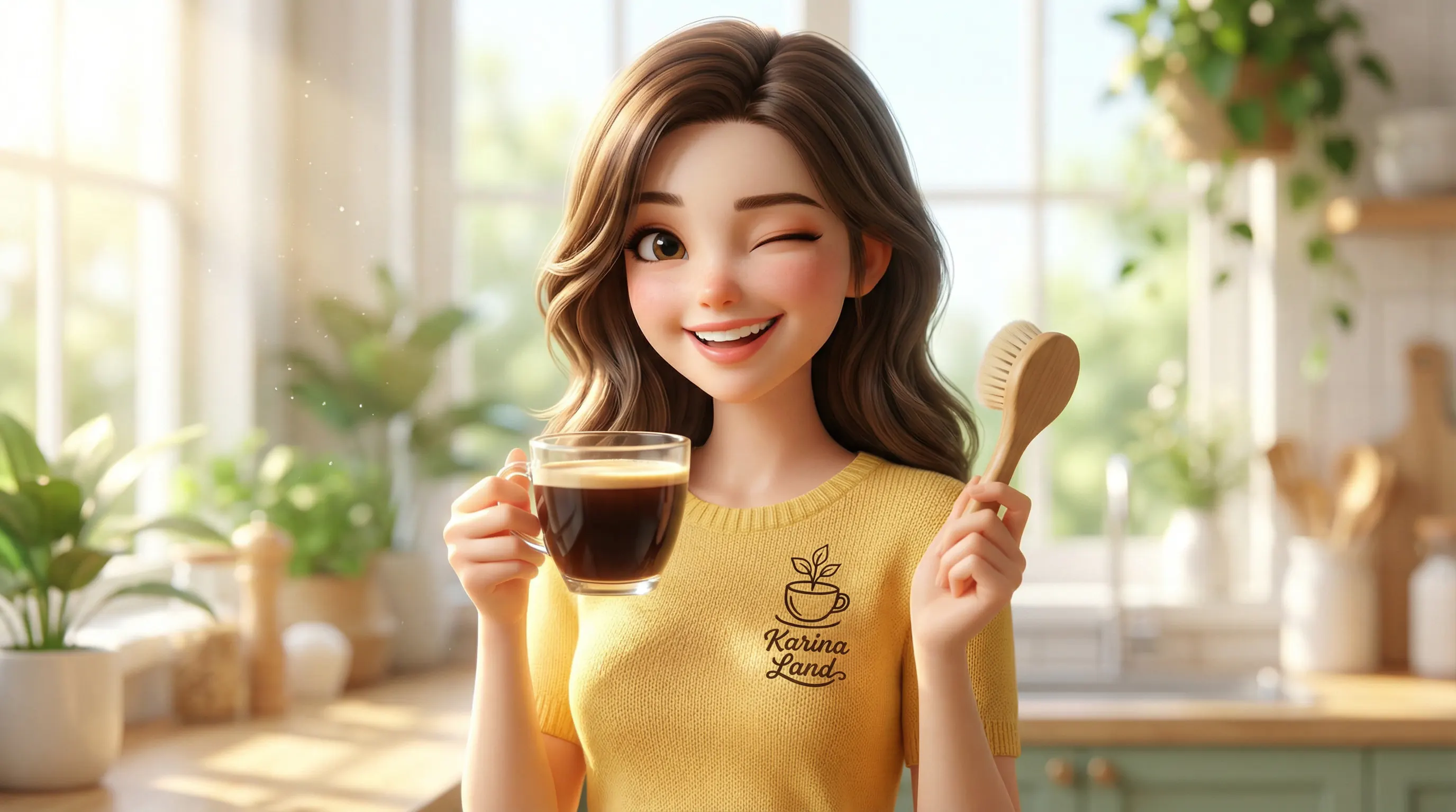 کارینا با قهوه روبوستا فول کافئین که هم برای انرژی و هم برای ماسک صورت مفید است.