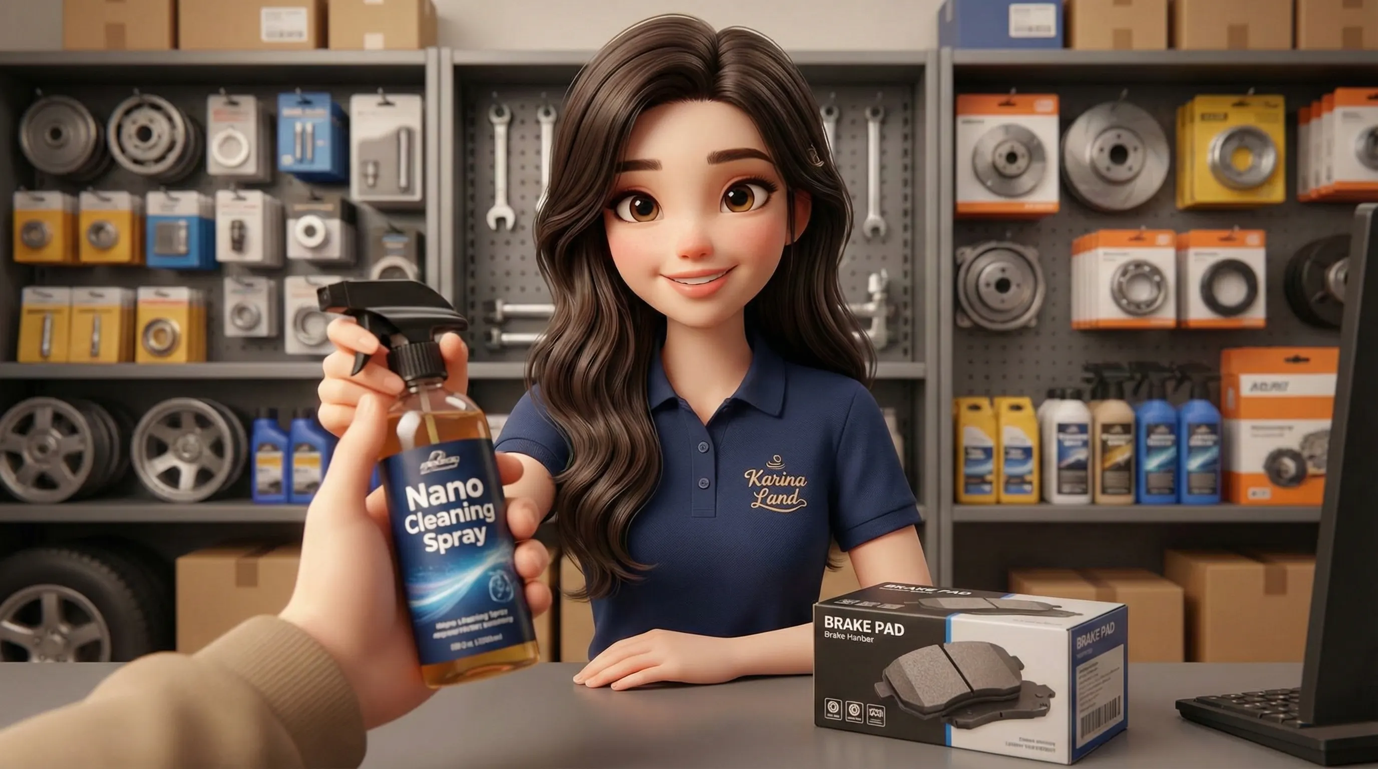 تکنیک فروش مکمل در کارینالند: پیشنهاد اسپری نانو تمیزکننده در کنار خرید لنت ترمز برای افزایش سود.