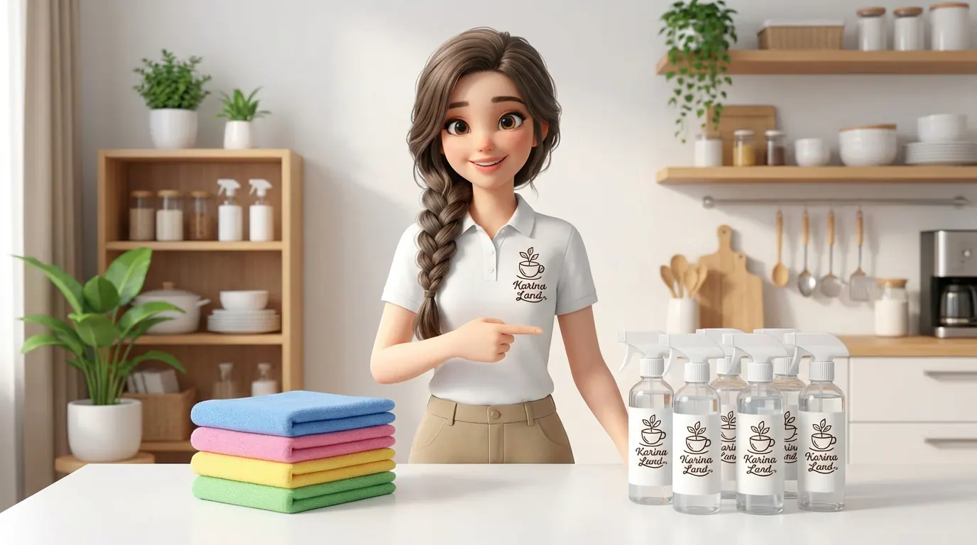 کارینا در حال معرفی پکیج کامل محصولات نظافت نانو (دستمال و اسپری) با برند کارینالند برای خانهتکانی آسان.