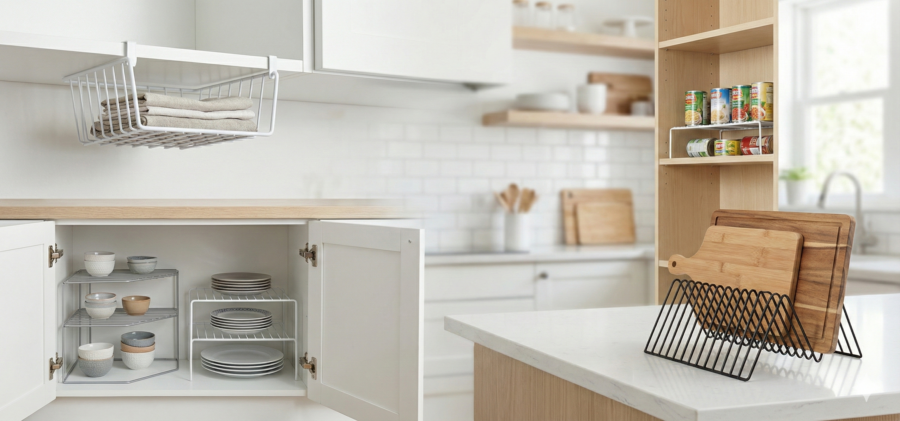 چیدمان کابینت‌های کوچک؛ چگونه بدون هزینه اضافی، جای کابینت را ۲ برابر کنیم؟