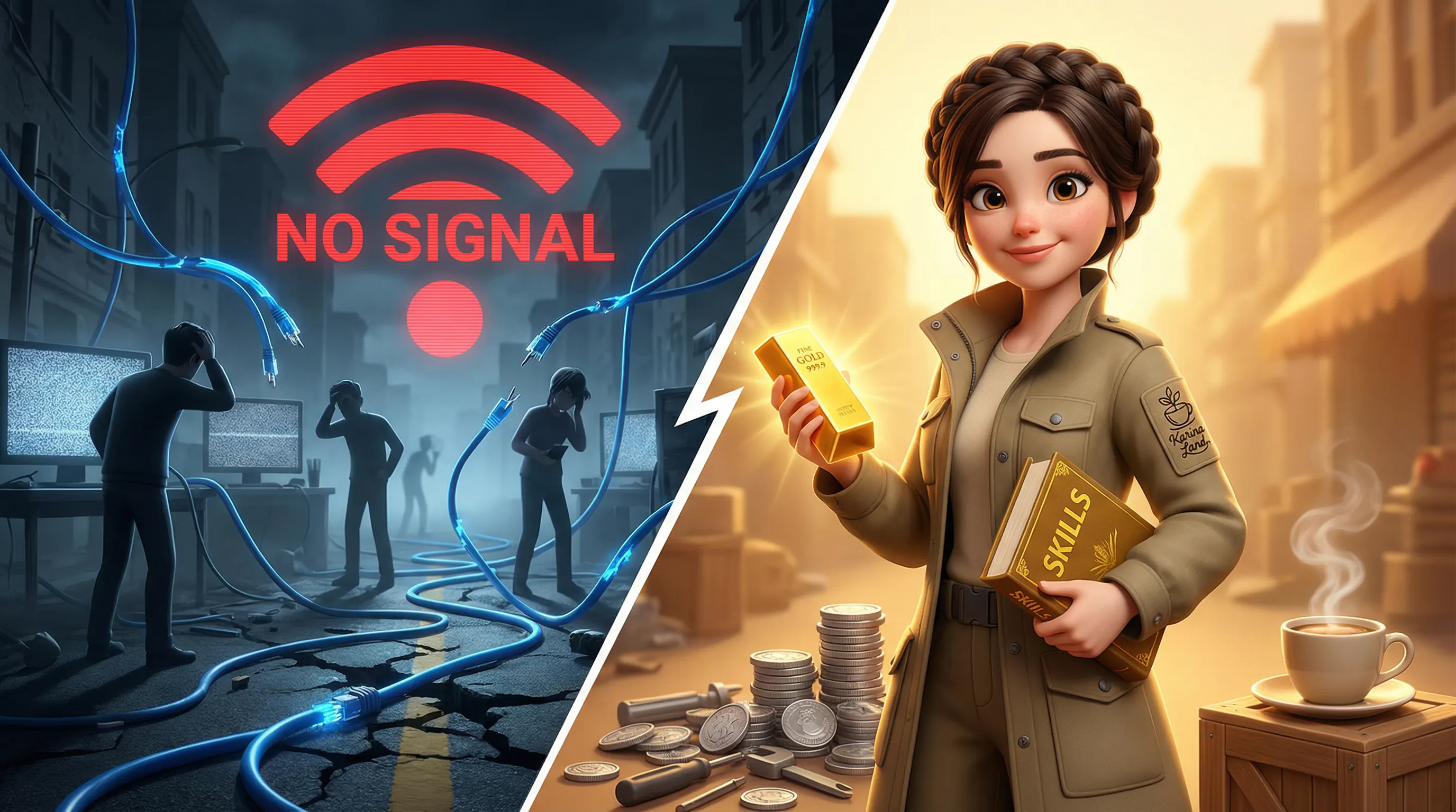 پولسازی در عصر خاموشی: ۷ مهارت «ضد گلوله» که هیچ قطعی اینترنتی نمی‌تواند درآمدتان را صفر کند!