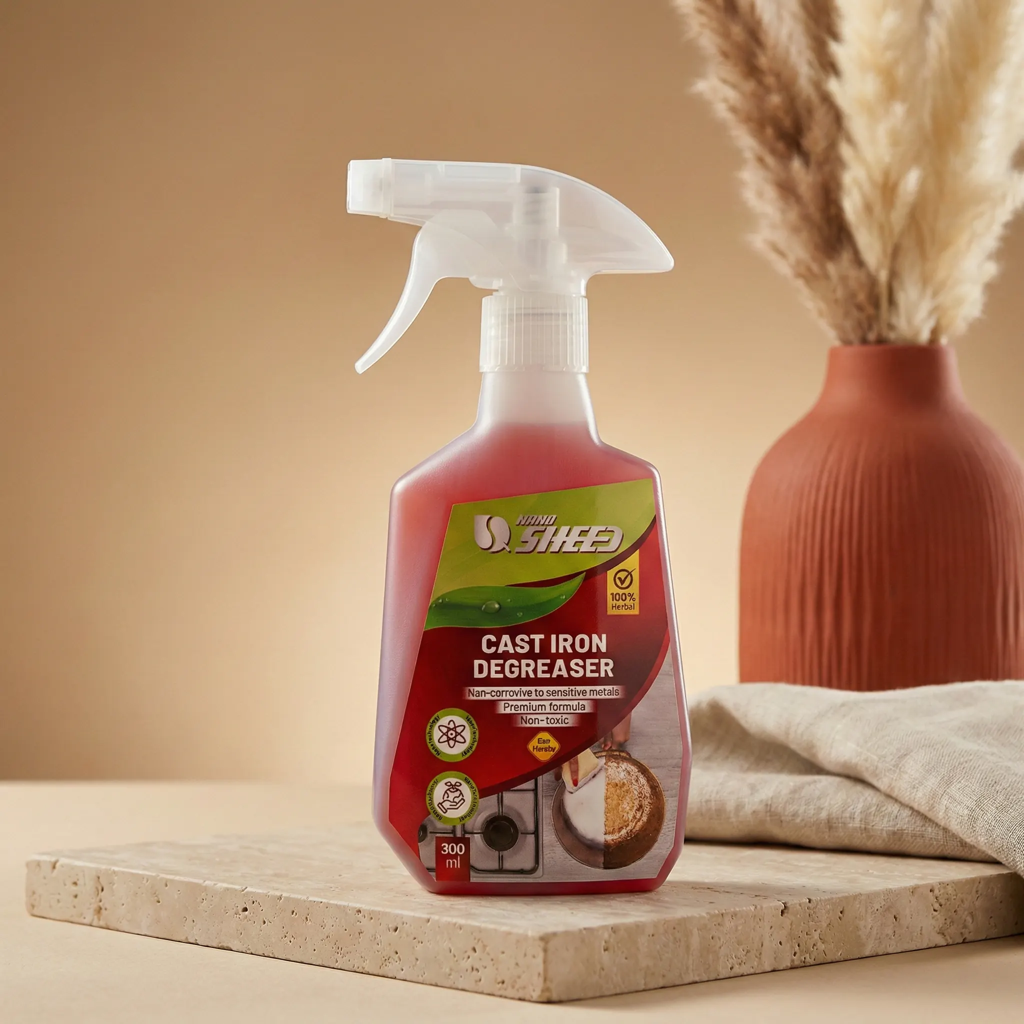 اسپری چربی‌زدای چدن گاز  نانوشید (Nano Sheed) – گیاهی و بدون بو