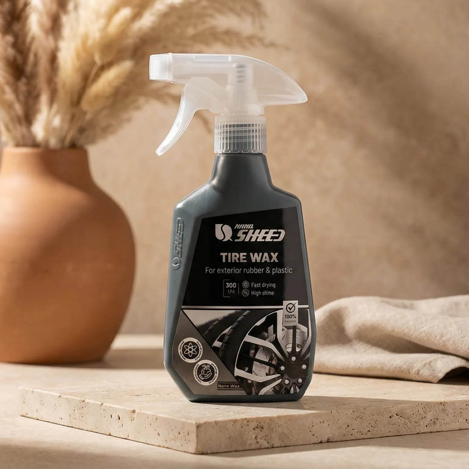 اسپری واکس لاستیک نانو شید (Nano Sheed) – براق‌کننده و محافظ ترک‌خوردگی