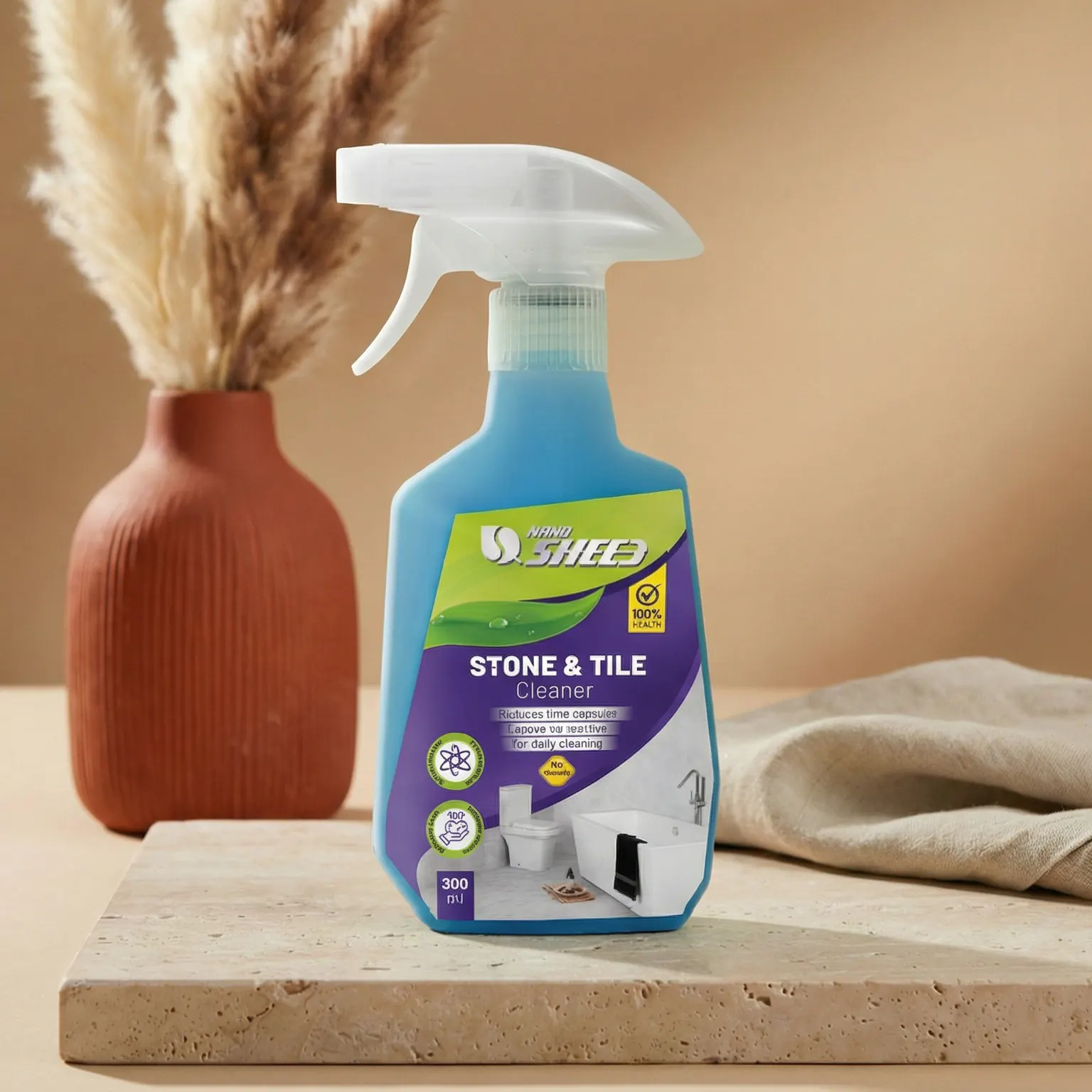 اسپری رسوب‌زدای سنگ و سرامیک نانو شید (Nano Sheed) – گیاهی و بدون بخارات اسیدی